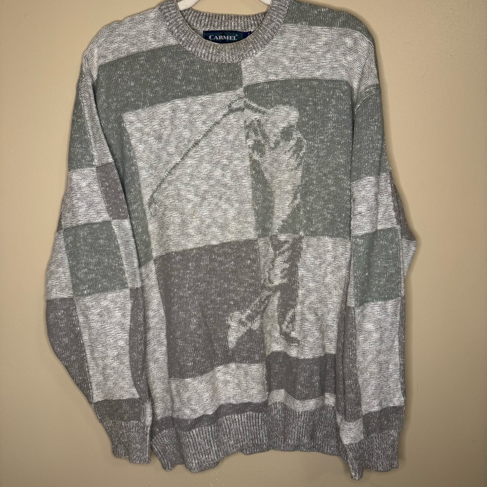 Vintage Carmel Men’s Golf Knit Embroidered Patchwork Knit Sweater Men’s (L)
